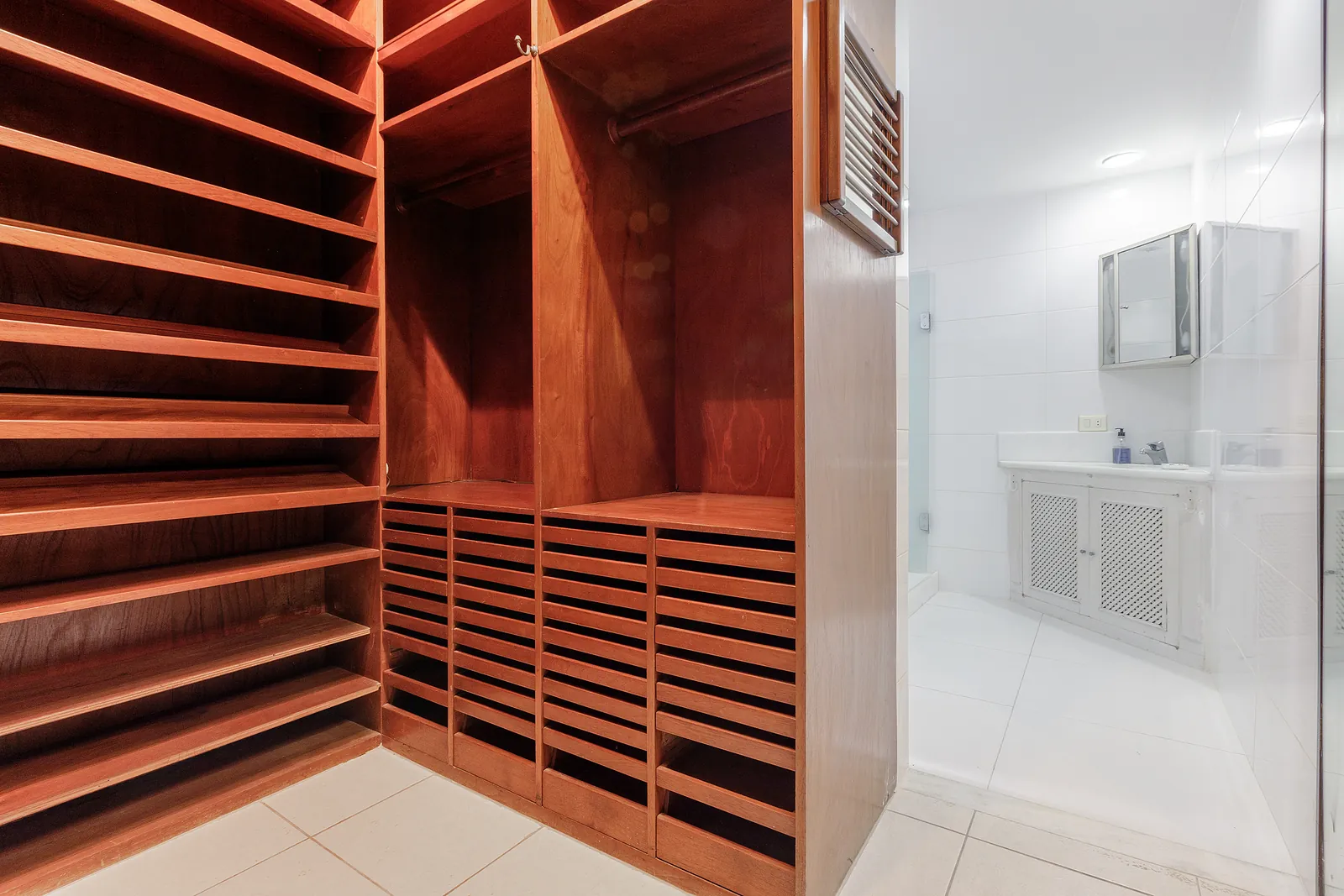 The sauna, lined in cedar